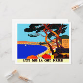 ヴィンテージコートダジュールフランスの旅行 カード (正面/裏面インサイチュ)