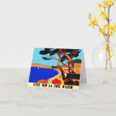 ヴィンテージコートダジュールフランスの旅行 カード (黄色い花)