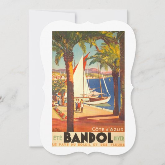 ヴィンテージコートダジュールフランスの旅行 カード (正面)