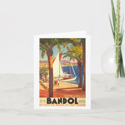 ヴィンテージコートダジュールフランスの旅行 カード (正面)