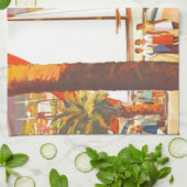 ヴィンテージコートダジュールフランスの旅行 キッチンタオル (折り畳み)