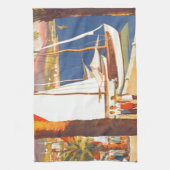 ヴィンテージコートダジュールフランスの旅行 キッチンタオル (縦)