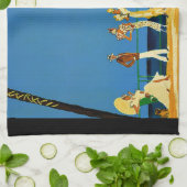 ヴィンテージコートダジュールフランスの旅行 キッチンタオル (折り畳み)