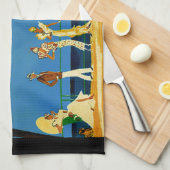 ヴィンテージコートダジュールフランスの旅行 キッチンタオル (四つ折り)