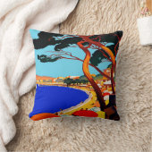 ヴィンテージコートダジュールフランスの旅行 クッション (ブランケット)