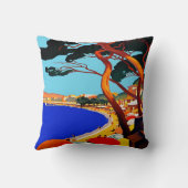 ヴィンテージコートダジュールフランスの旅行 クッション (裏面)