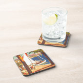 ヴィンテージコートダジュールフランスの旅行 コースター (右側)