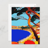 ヴィンテージコートダジュールフランスの旅行 シーズンポストカード (正面/裏面)