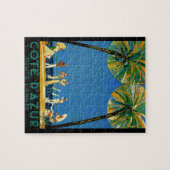 ヴィンテージコートダジュールフランスの旅行 ジグソーパズル (横)