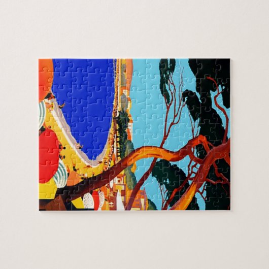 ヴィンテージコートダジュールフランスの旅行 ジグソーパズル (横)