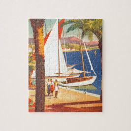 ヴィンテージコートダジュールフランスの旅行 ジグソーパズル