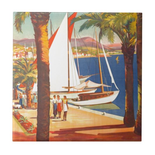 ヴィンテージコートダジュールフランスの旅行 タイル (正面)