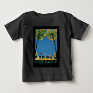 ヴィンテージコートダジュールフランスの旅行 ベビーTシャツ
