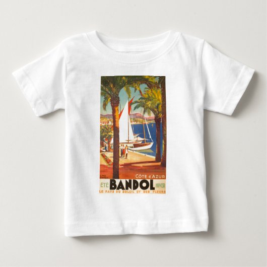 ヴィンテージコートダジュールフランスの旅行 ベビーTシャツ (正面)