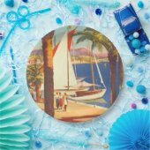 ヴィンテージコートダジュールフランスの旅行 ペーパープレート (パーティー)