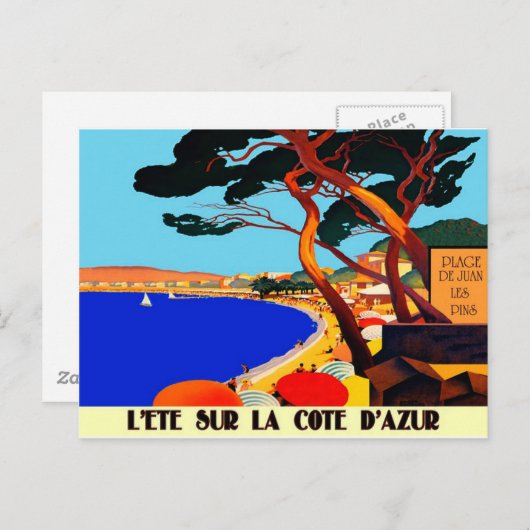 ヴィンテージコートダジュールフランスの旅行 ポストカード (正面/裏面)