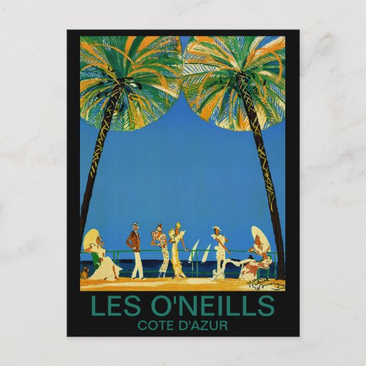 ヴィンテージコートダジュールフランスの旅行 ポストカード (正面)