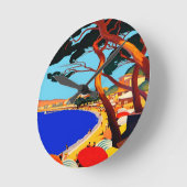 ヴィンテージコートダジュールフランスの旅行 ラウンド壁時計 (傾斜)