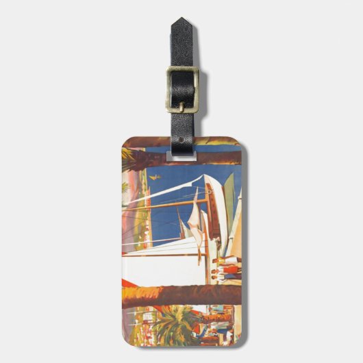 ヴィンテージコートダジュールフランスの旅行 ラゲッジタグ (正面縦)