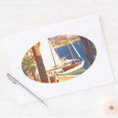 ヴィンテージコートダジュールフランスの旅行 楕円形シール (封筒)