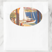 ヴィンテージコートダジュールフランスの旅行 楕円形シール (バッグ)