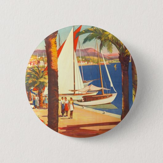 ヴィンテージコートダジュールフランスの旅行 缶バッジ (正面)