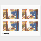 ヴィンテージコートダジュールフランスの旅行 長方形シール (シート)