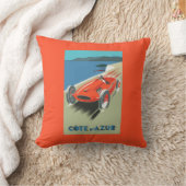 ヴィンテージコートダジュール旅行ポスター クッション (ブランケット)