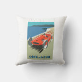 ヴィンテージコートダジュール旅行ポスター クッション (裏面)