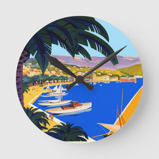 ヴィンテージコートダジュール ラウンド壁時計 (正面)