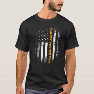 ヴィンテージコート記者アメリカ国旗カッコいいGIF Tシャツ
