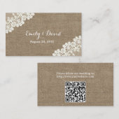 ヴィンテージコーナレースバーラップ結婚のウェブサイトの挿入 エンクロージャーカード (正面/裏面)