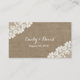 ヴィンテージコーナレースバーラップ結婚のウェブサイトの挿入 エンクロージャーカード