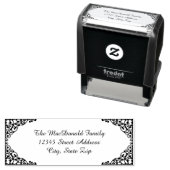 ヴィンテージコーナー住所 シール – 自己インク入力スタンプ セルフインキングスタンプ (インサイチュ)