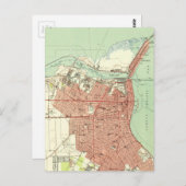 ヴィンテージコーパスクリスティテキサス州の地図（1951年） ポストカード (正面/裏面)