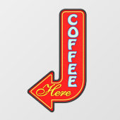 ヴィンテージコーヒーここ左矢印 ウィンドウサイン (シート)