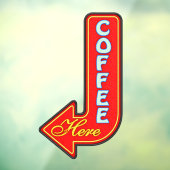 ヴィンテージコーヒーここ左矢印 ウィンドウサイン (シート3)