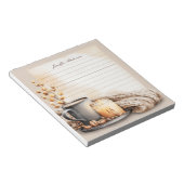 ヴィンテージコーヒーとキャンドルのカップと居心地の良い時間 ノートパッド (アングル)