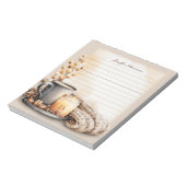 ヴィンテージコーヒーとキャンドルのカップと居心地の良い時間 ノートパッド (回転)