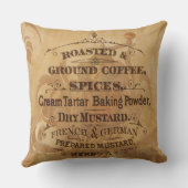 ヴィンテージコーヒーとスパイス素朴およびスタイリッシュ クッション (裏面)