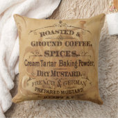 ヴィンテージコーヒーとスパイス素朴およびスタイリッシュ クッション (ブランケット)