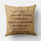 ヴィンテージコーヒーとスパイス素朴およびスタイリッシュ クッション (裏面)