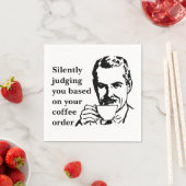 ヴィンテージコーヒーのスヌブ男が静かに判断 スタンダードカクテルナプキン (インサイチュ)