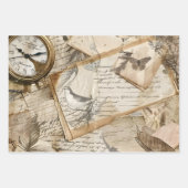 ヴィンテージコーヒーの切り離し重いセット3 ラッピングペーパーシート (正面3)