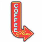 ヴィンテージコーヒーはこちら右矢印記号 シール (正面)