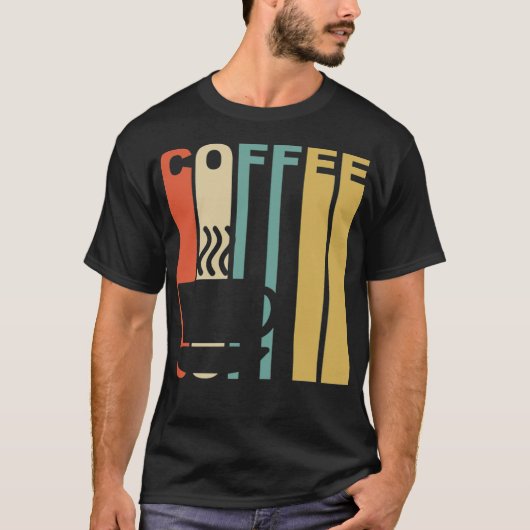 ヴィンテージコーヒーアートのカフェイン Tシャツ (正面)
