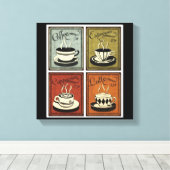 ヴィンテージコーヒーアートプリント キャンバスプリント (インサイチュ (ウッドフロア))