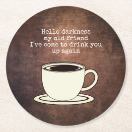 ヴィンテージコーヒーオーバーおもしろい引用文 ラウンドペーパーコースター