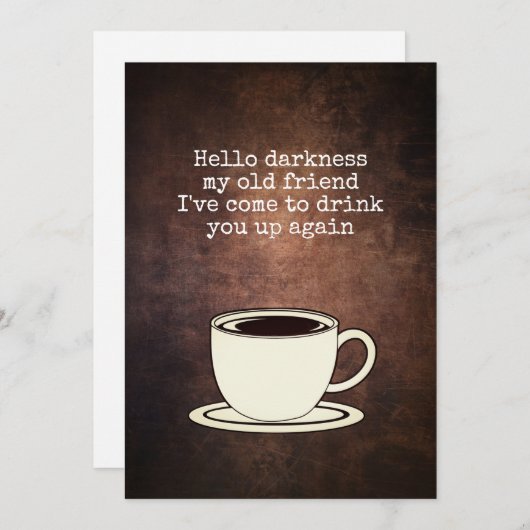 ヴィンテージコーヒーオーバーおもしろい引用文 招待状 (正面/裏面)