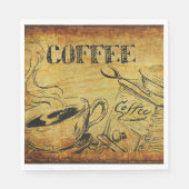 ヴィンテージコーヒーカップ古いコファッションドーヒースグラインダー スタンダードランチョンナプキン (正面)